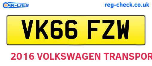 VK66FZW are the vehicle registration plates.