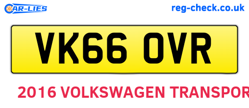 VK66OVR are the vehicle registration plates.