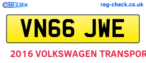 VN66JWE are the vehicle registration plates.