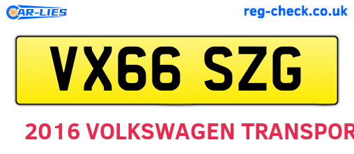 VX66SZG are the vehicle registration plates.