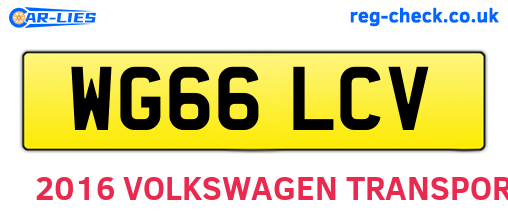 WG66LCV are the vehicle registration plates.