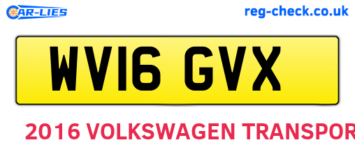 WV16GVX are the vehicle registration plates.