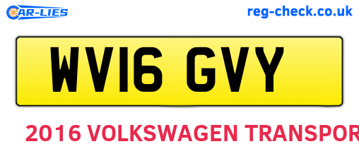WV16GVY are the vehicle registration plates.