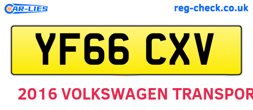 YF66CXV are the vehicle registration plates.