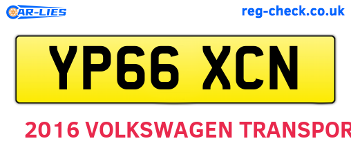 YP66XCN are the vehicle registration plates.