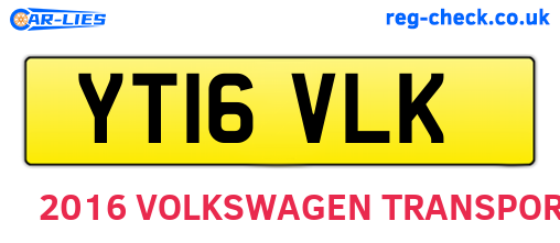 YT16VLK are the vehicle registration plates.