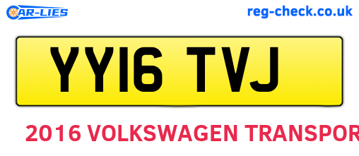YY16TVJ are the vehicle registration plates.