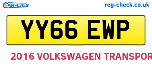 YY66EWP are the vehicle registration plates.