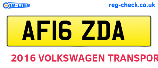 AF16ZDA are the vehicle registration plates.