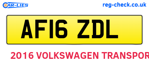AF16ZDL are the vehicle registration plates.