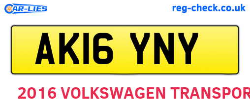 AK16YNY are the vehicle registration plates.
