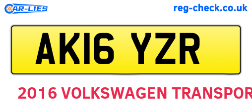 AK16YZR are the vehicle registration plates.