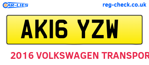 AK16YZW are the vehicle registration plates.