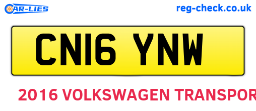 CN16YNW are the vehicle registration plates.