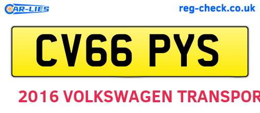 CV66PYS are the vehicle registration plates.