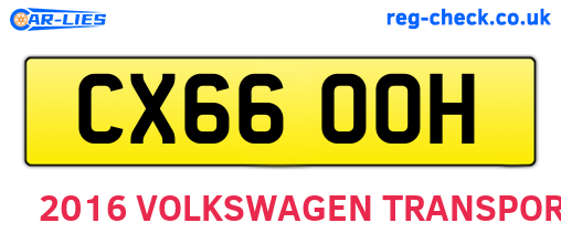 CX66OOH are the vehicle registration plates.