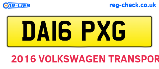 DA16PXG are the vehicle registration plates.