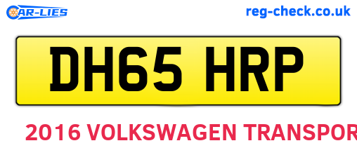 DH65HRP are the vehicle registration plates.