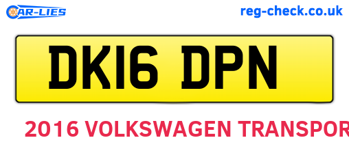 DK16DPN are the vehicle registration plates.