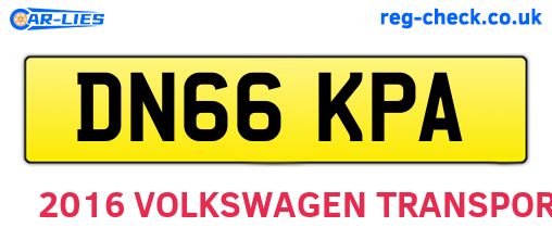 DN66KPA are the vehicle registration plates.