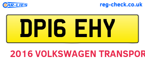DP16EHY are the vehicle registration plates.