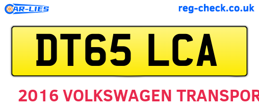 DT65LCA are the vehicle registration plates.