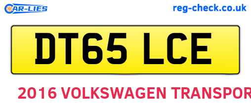 DT65LCE are the vehicle registration plates.