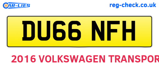 DU66NFH are the vehicle registration plates.