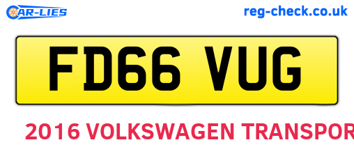 FD66VUG are the vehicle registration plates.
