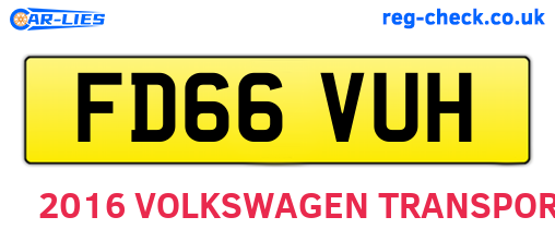 FD66VUH are the vehicle registration plates.