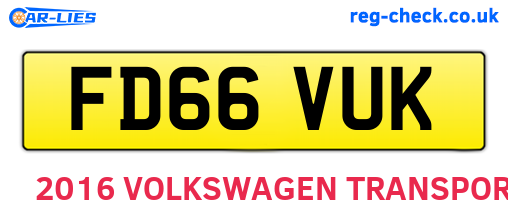 FD66VUK are the vehicle registration plates.