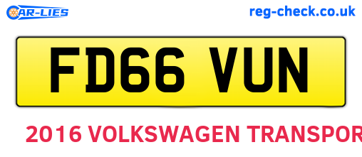 FD66VUN are the vehicle registration plates.