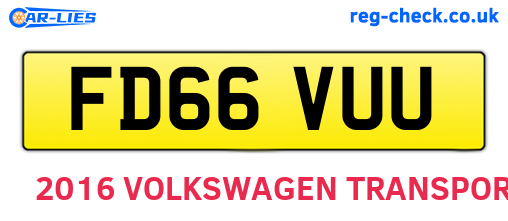 FD66VUU are the vehicle registration plates.