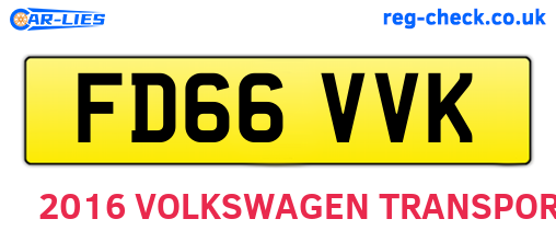 FD66VVK are the vehicle registration plates.