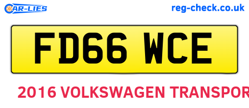 FD66WCE are the vehicle registration plates.