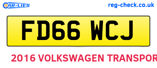 FD66WCJ are the vehicle registration plates.