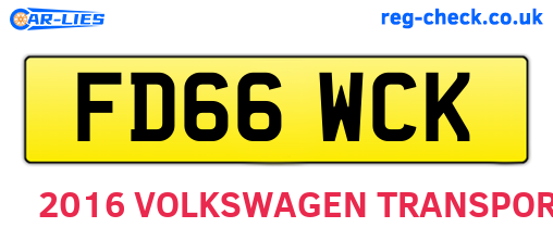 FD66WCK are the vehicle registration plates.