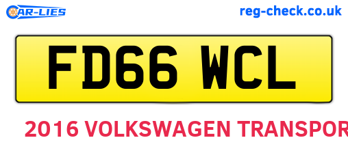 FD66WCL are the vehicle registration plates.