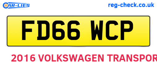 FD66WCP are the vehicle registration plates.
