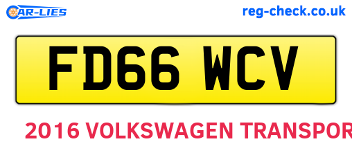 FD66WCV are the vehicle registration plates.