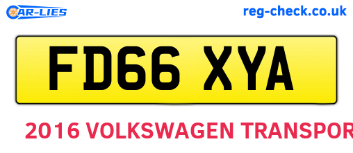 FD66XYA are the vehicle registration plates.