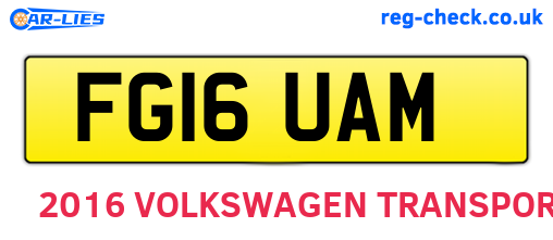 FG16UAM are the vehicle registration plates.