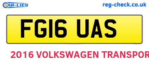 FG16UAS are the vehicle registration plates.