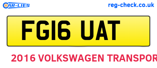 FG16UAT are the vehicle registration plates.