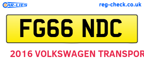 FG66NDC are the vehicle registration plates.