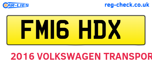 FM16HDX are the vehicle registration plates.