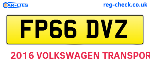 FP66DVZ are the vehicle registration plates.