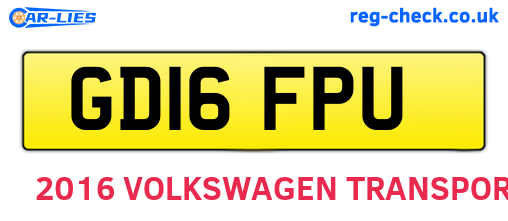 GD16FPU are the vehicle registration plates.
