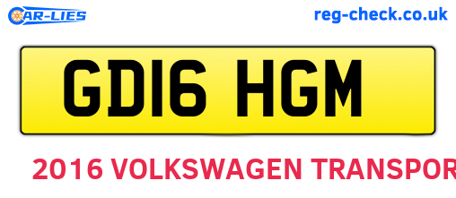GD16HGM are the vehicle registration plates.