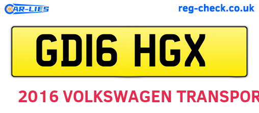 GD16HGX are the vehicle registration plates.